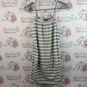 Candy Couture dress braided straps stripes Y2K flowy Striped Halter Dress